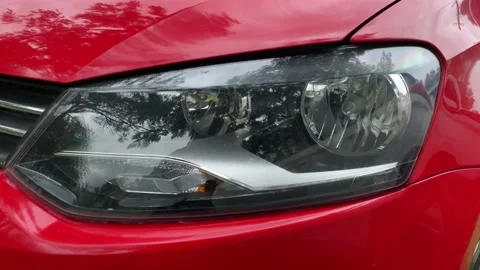 Headlight of modern prestigious car Video stock 162980165
