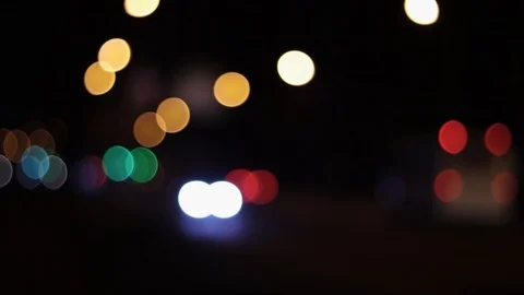 Headlight at night with bokeh effect Stock Footage 125803706