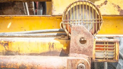 Headlight in an old tractor Stock Photos