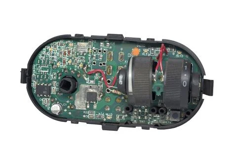 Headlight position control module inner electronic mainboard with mounted t.. Stock Photos