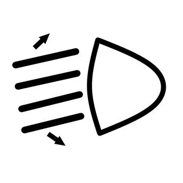 Headlight range control warning light car indicator of headlight range issue Stock Illustration