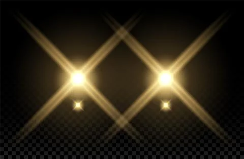 Headlight. Realistic vector car light. Train led effect. 3D automobile flash Stock Illustration