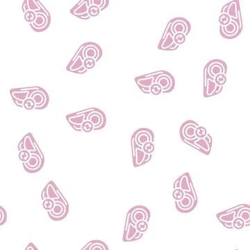 Headlight replacement glyph vector seamless pattern Stock Illustration