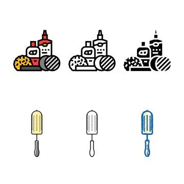 Headlight restoration kit stylized car care color icon vector Stock Illustration