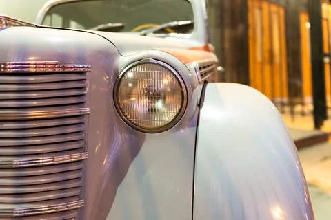 Headlight of a retro car Stock Photos