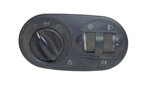 Headlight switch with control wheels of headlight corrector and dashboard b.. Stock Photos