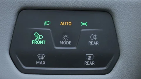 Headlight switch, fog lights, automatic control of switching on and off the car Stock Footage 252805183