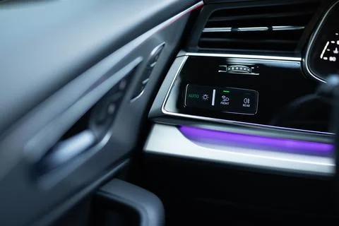 Headlight switch, on off mode lights, automatic control of switching on and off Stock Photos