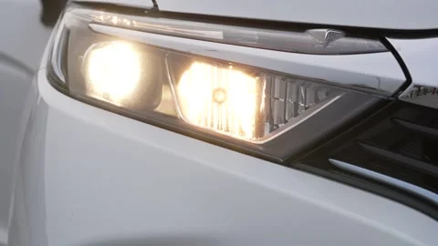 Headlights on a car Видео 169732517