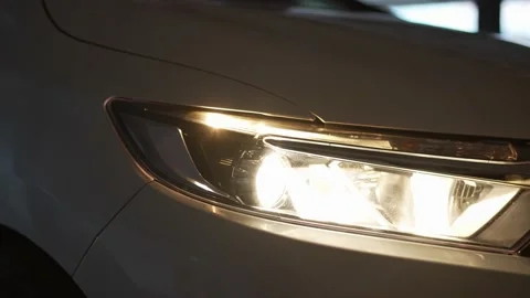 Headlights on a car Stock Footage 169732579
