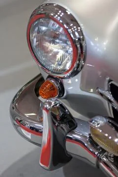 Headlights on old-timer Stock Photos