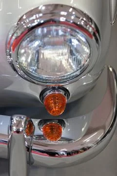Headlights on old-timer Stock Photos