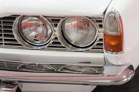 Headlights on old-timer Stock Photos