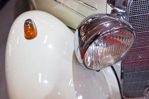 Headlights on old-timer Stock Photos