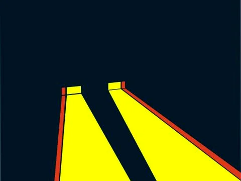 Headlights retro style. Noir. Yellow ray of light. Vector illustration Ilustración de archivo