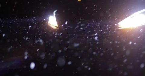 Headlights Snow Flashers Pan Stock Footage 168904623