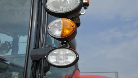 Headlights of the Tractor Stock Footage 111880134