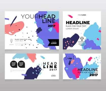 Headline banner - modern vector set of abstract images Stock Illustration