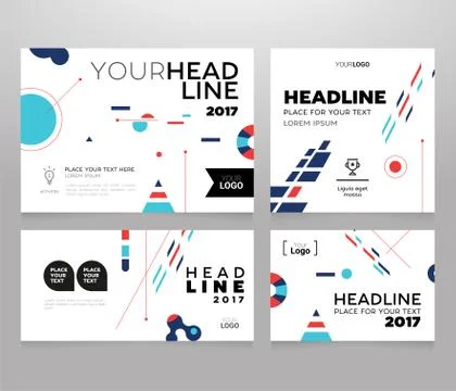 Headline banner - modern vector set of abstract images Stock Illustration