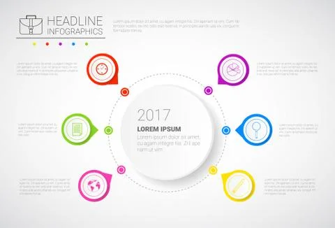 Headline Infographic Design Business Data Graphic Collection Presentation Copy Illustrazione stock