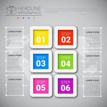 Headline Infographic Design Business Data Graphic Collection Over World Map Ilustração Stock