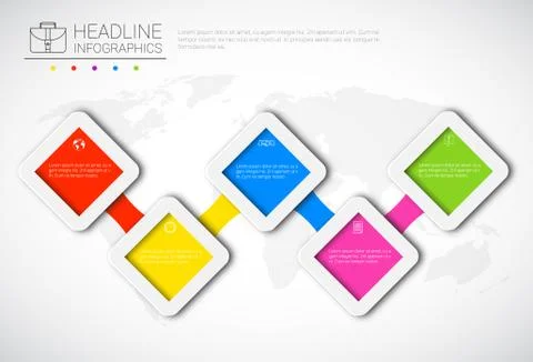 Headline Infographic Design Business Data Graphic Collection Presentation Copy Illustrazione stock