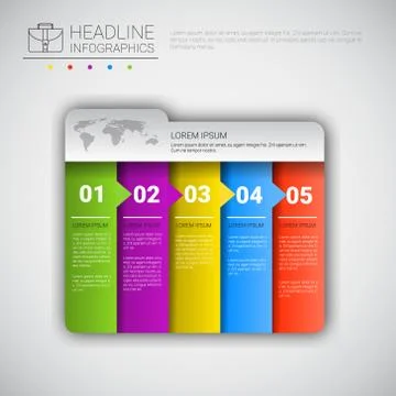 Headline Infographic Design Business Data Graphic Collection Presentation Copy Illustrazione stock