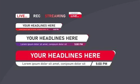 Headline lower third design template for news Stock Illustration