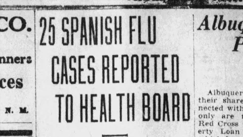 Headline News - 1918 Spanish Flu Pandemic 4K vintage archival  Stock Footage