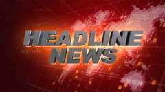 Headline News 3D Broadcast Animation Red World Map Background 4KStock Footage Headline News 3D Broadcast Animation Red World Map Background 4KStock Footage