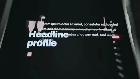 Headline profile setting with graphic elements Stock Footage 334940592