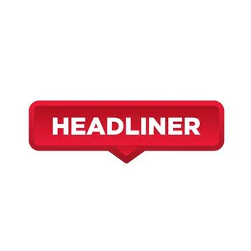 Headliner button, sign, label, icon. Headliner speech bubble. Illustrazione stock