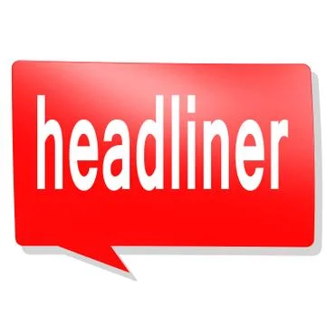 Headliner word on red speech bubble Stock Illustration