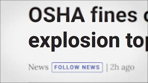 Headlines and media articles about the explosion 스톡 동영상 208033715