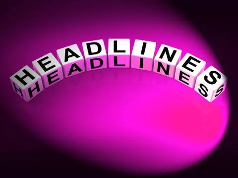 Headlines dice mean feature header and heading Stock Illustration