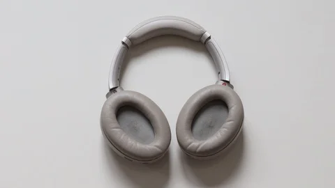 Headphone accessory music audio technology personal hand Stock Footage 125420140