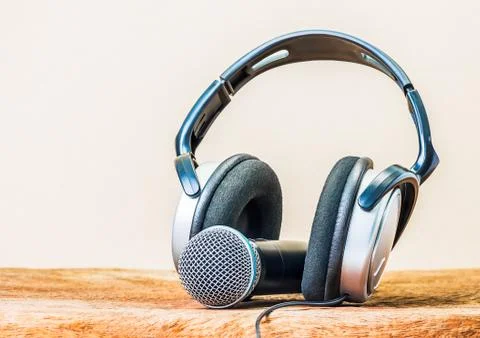 Headphone and microphone Stock Photos