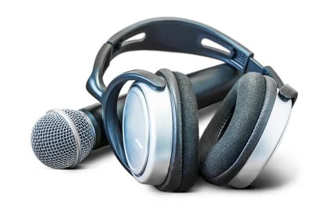 Headphone and microphone Stock Photos