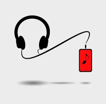 Headphone and mobile Stock Illustration