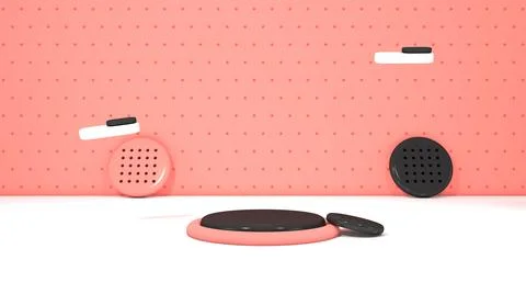 Headphone Animation View 01( 3D illustration, 3D rendering ) Stock Illustration