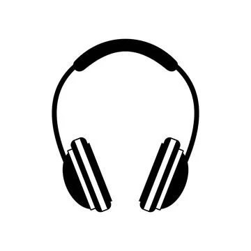 Headphone black icon Stock Illustration