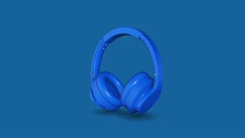 Headphone blue Stock-Footage 135414851