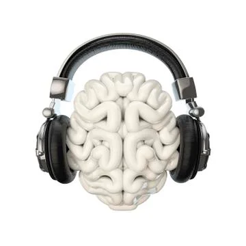 Headphone brain Stock-Illustration