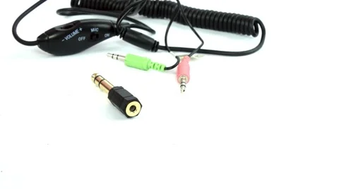 Headphone cable footage 4k Stock Footage 63078437