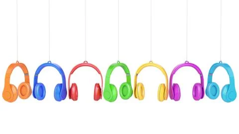 Headphone colors Stock Illustration