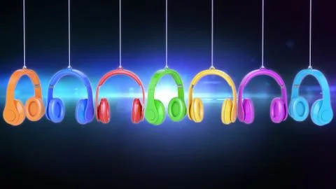 Headphone colors Stock Illustration