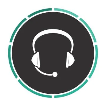 Headphone computer symbol Stock Illustration