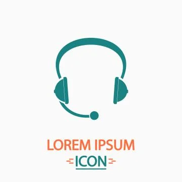 Headphone computer symbol Stock Illustration