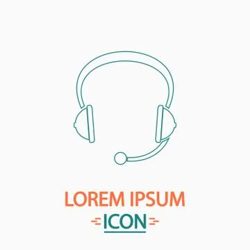 Headphone computer symbol Stock Illustration