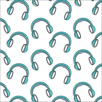 Headphone device icon pattern 스톡 일러스트